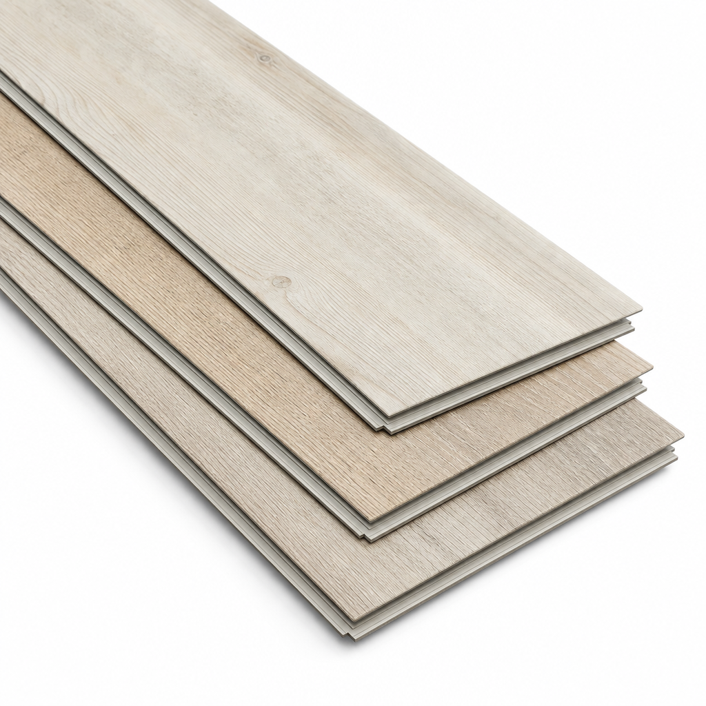 Weathered Pine luxury vinyl plank flooring sample boards